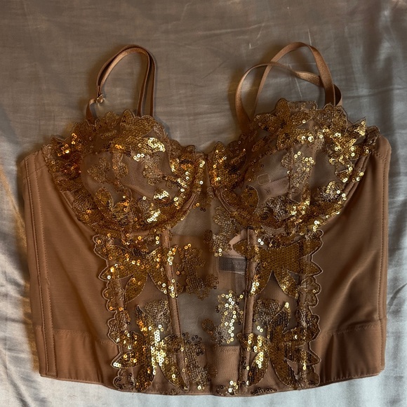 Victoria's Secret Tops - Victoria's Secret Tan Lace Bustier